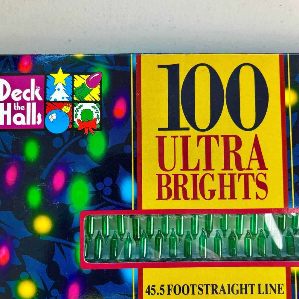 Vintage Deck The HallsTwo Sets Of Green Indoor Christmas Tree Lights